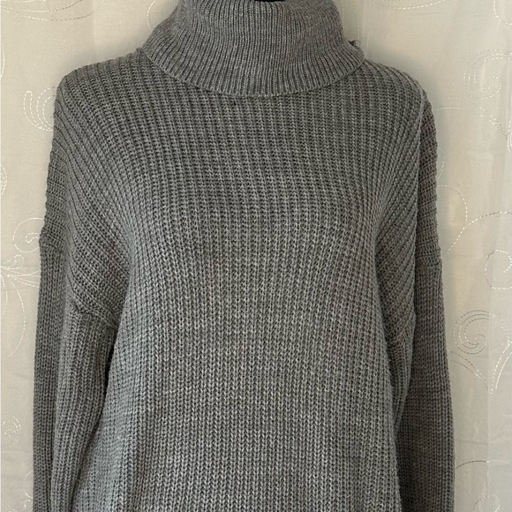 Vine and Love Gray Long Sleeve Sweater Dress